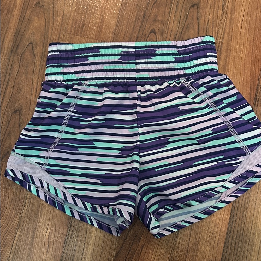 Striped kids Shorts - Purple and Green